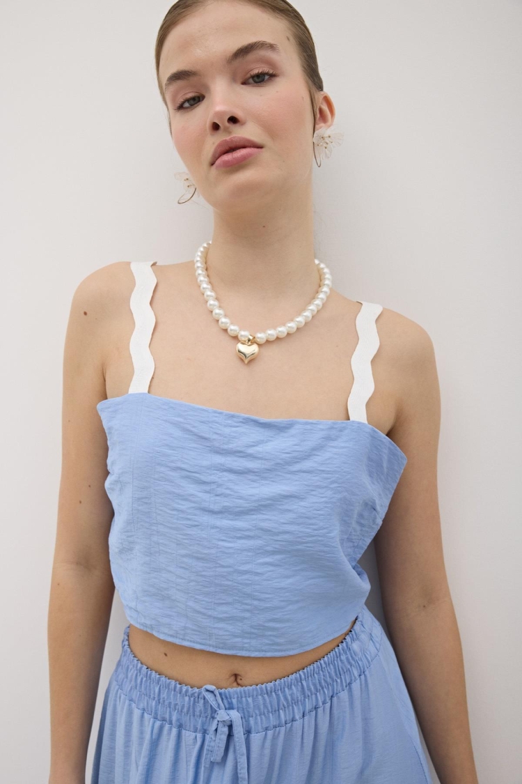 Hanger Waterstone Pattern Crop Blouse - Brand: Levure - Women & Kids, Baby Clothes Wholesale - TheBS Women