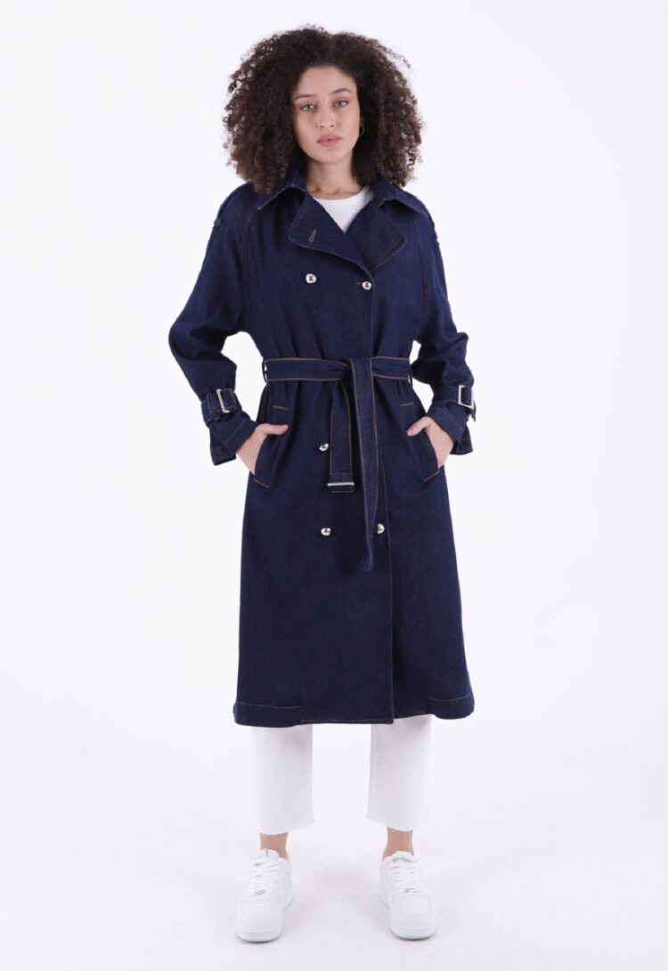 Double Breasted Collar Belted Oversize Long Trench Coat - Producer: XLove - Wholesale Women Clothes - TheBS Women