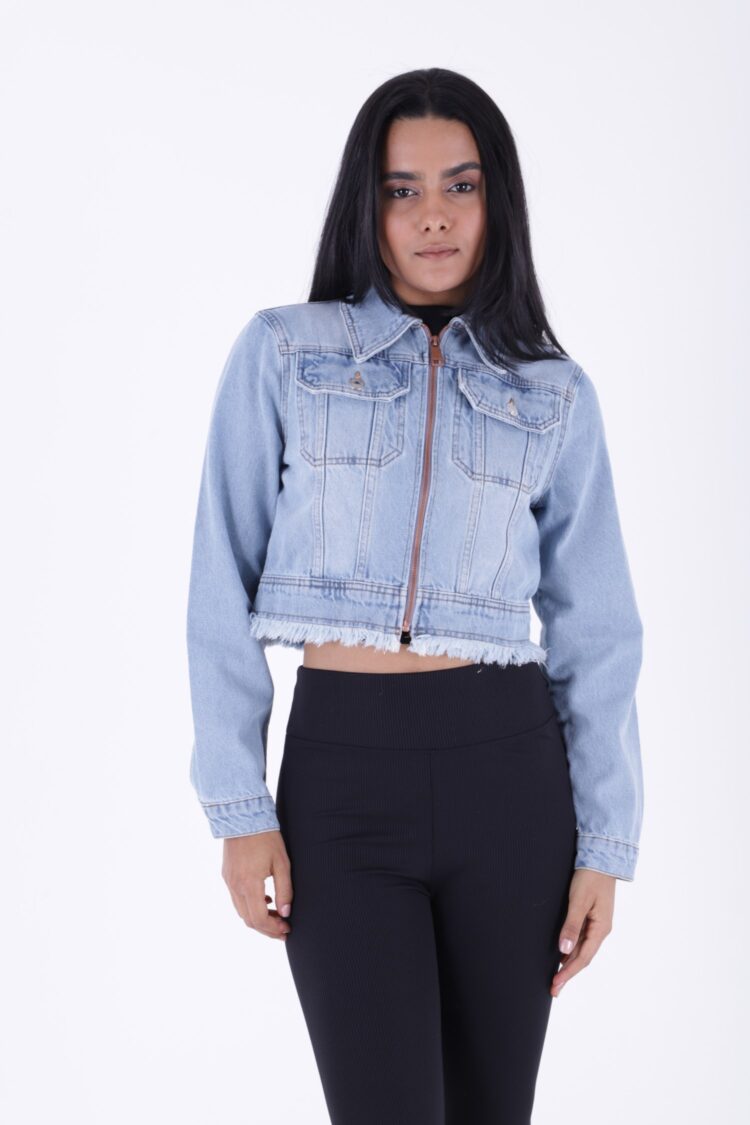 Zipper Tassel Detailed Denim Jacket - Producer: XLove - Wholesale Women Clothes - TheBS Women