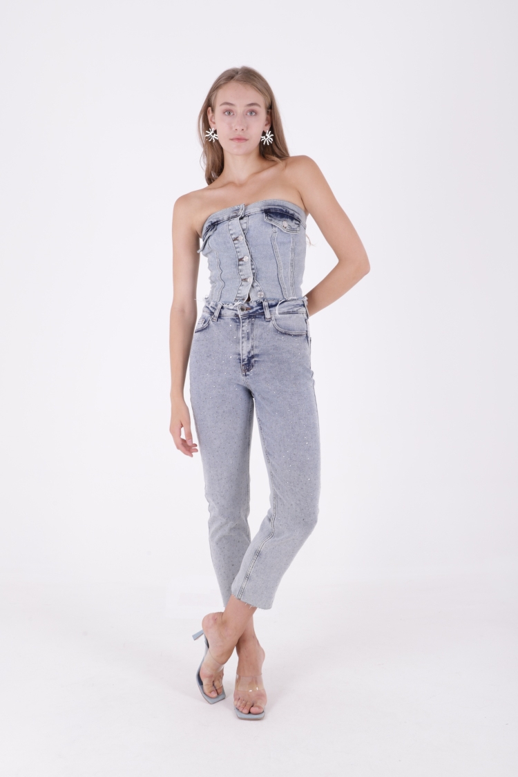 Scatter Star Mom Fit Jeans - Brand: XLove - Women & Kids, Baby Clothes Wholesale - TheBS Women