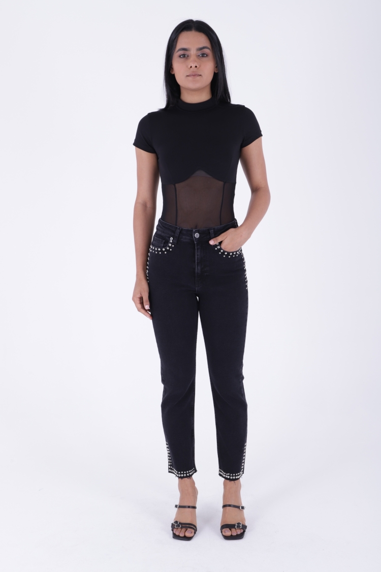 Mom Fit Jeans With Stones - Brand: XLove - Women & Kids, Baby Clothes Wholesale - TheBS Women