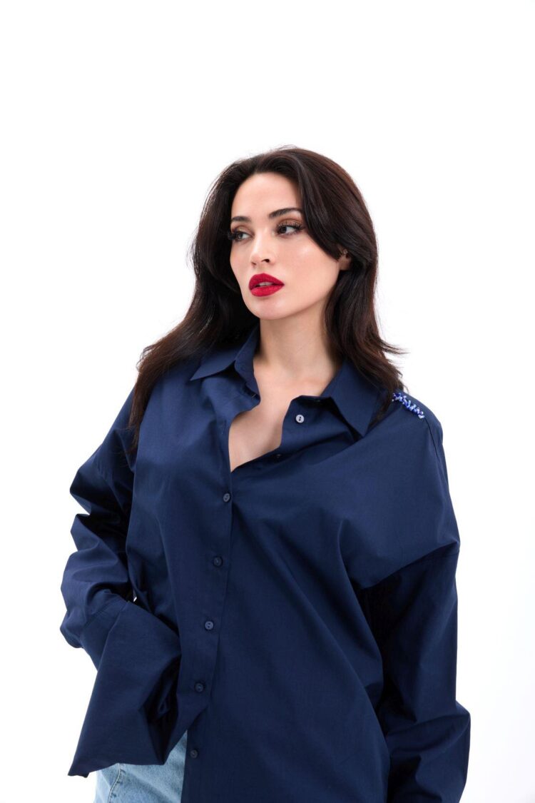 Shirt - Navy - Producer: Fame - Wholesale Women Clothes - TheBS Women