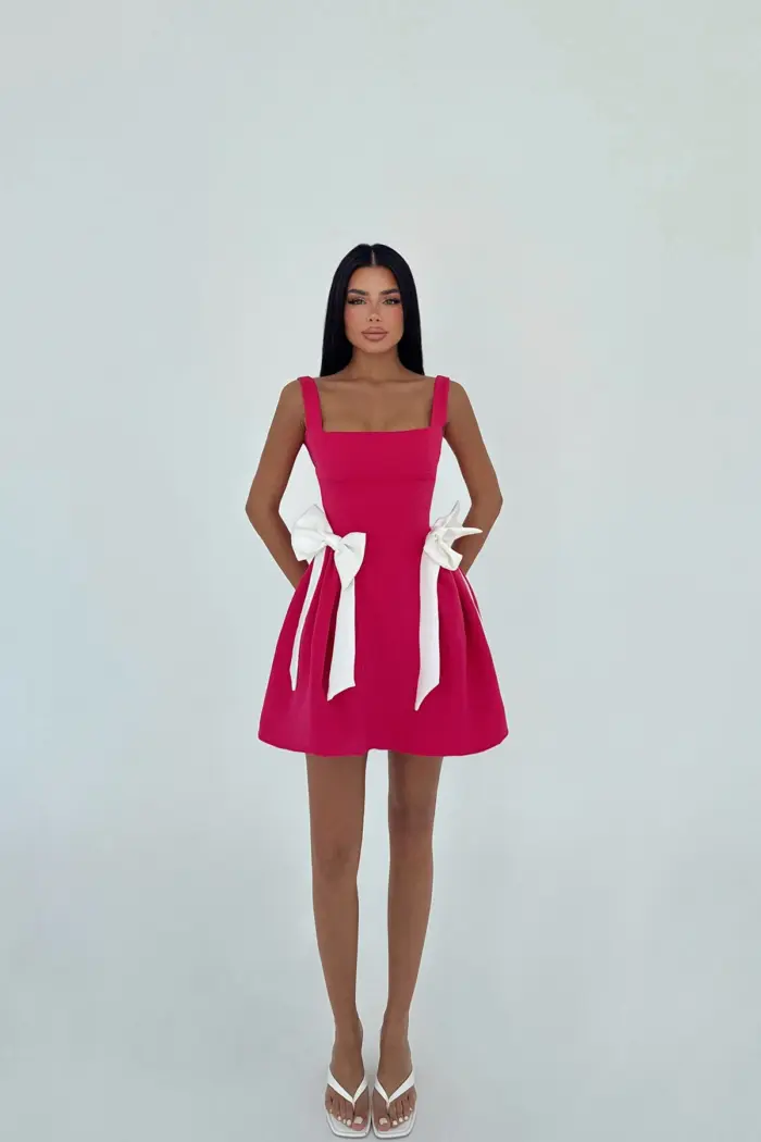 Bow Detailed Suspender Dress - Producer: EYYO ATELIER - Wholesale Women Clothes - TheBS Women