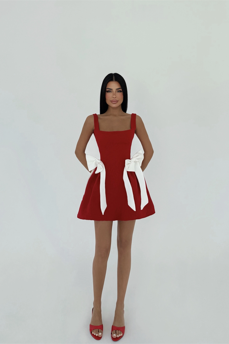 Bow Detailed Suspender Dress - Producer: EYYO ATELIER - Wholesale Women Clothes - TheBS Women