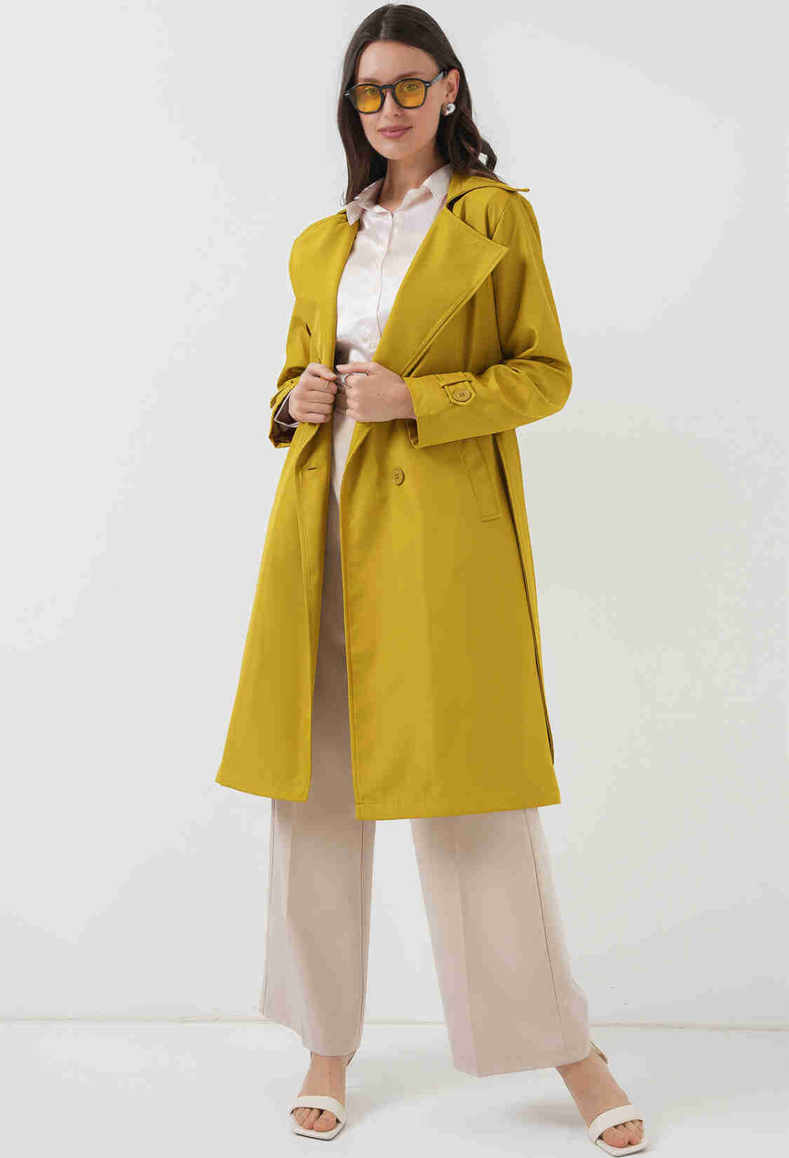 Double Breasted Collar Trench Coat - Oil - Brand: Bigdart - Women & Kids, Baby Clothes Wholesale - TheBS Women