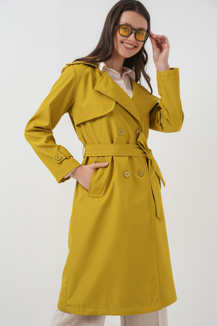 Double Breasted Collar Trench Coat - Oil - Brand: Bigdart - Women & Kids, Baby Clothes Wholesale - TheBS Women