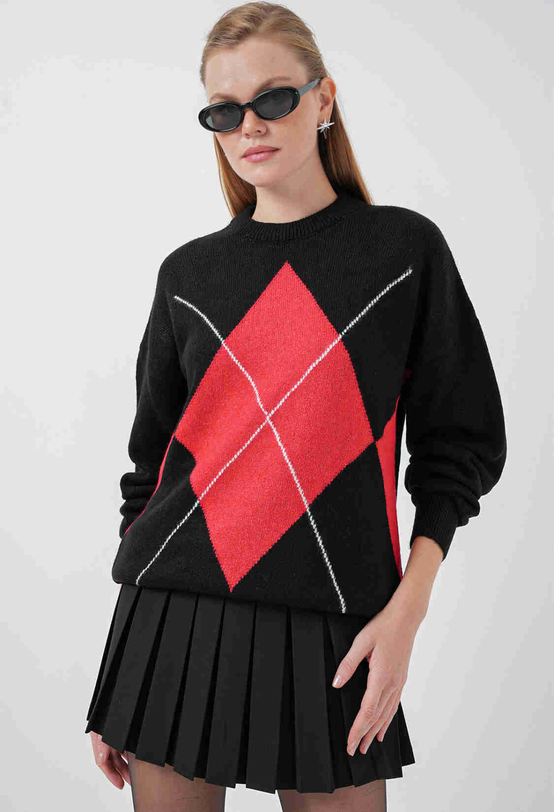 Baklava Patterned Oversized Knitwear Sweater - Brand: Bigdart - Women & Kids, Baby Clothes Wholesale - TheBS Women