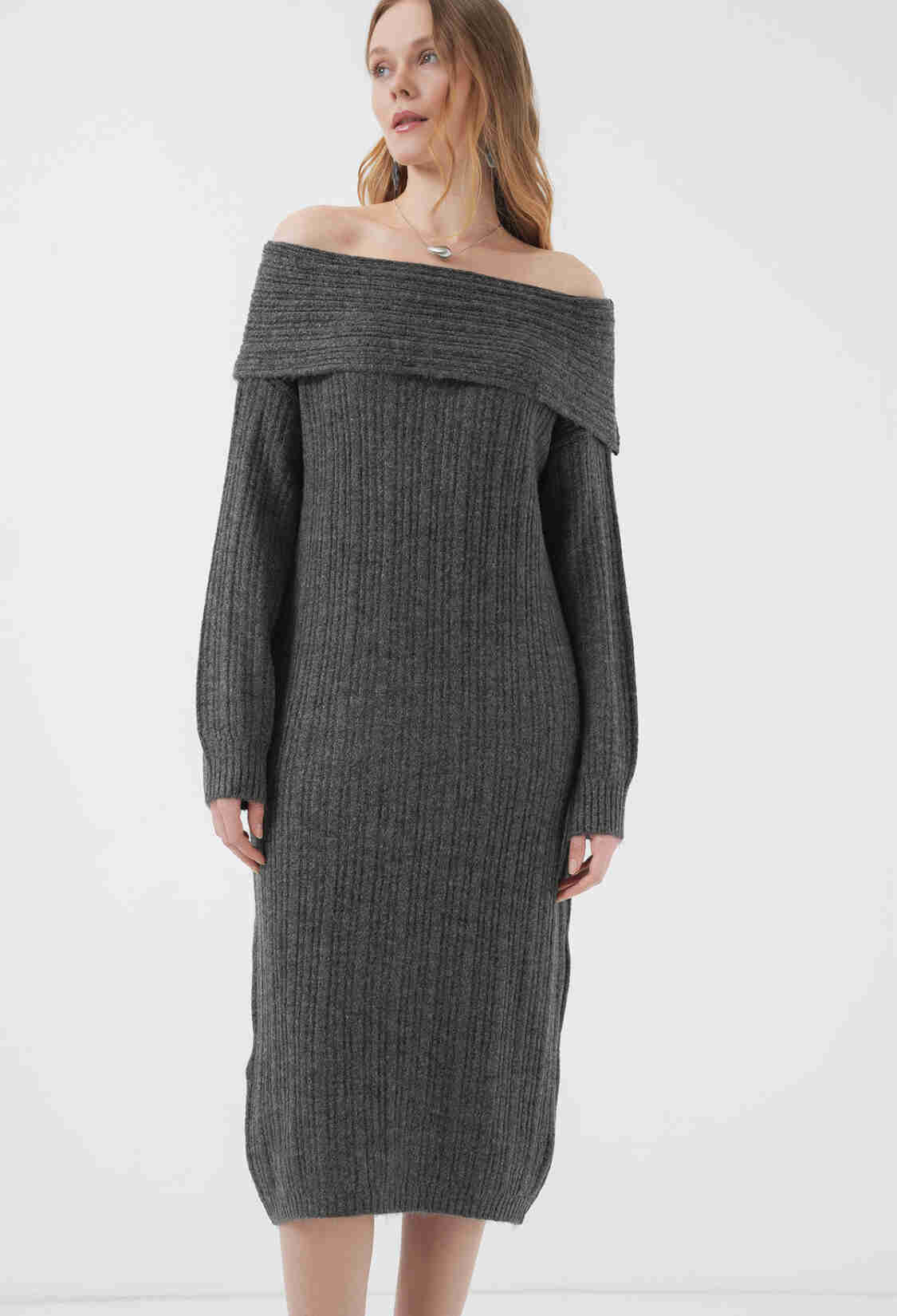 Madonna Collar Oversize Sweater Dress - Brand: Bigdart - Women & Kids, Baby Clothes Wholesale - TheBS Women