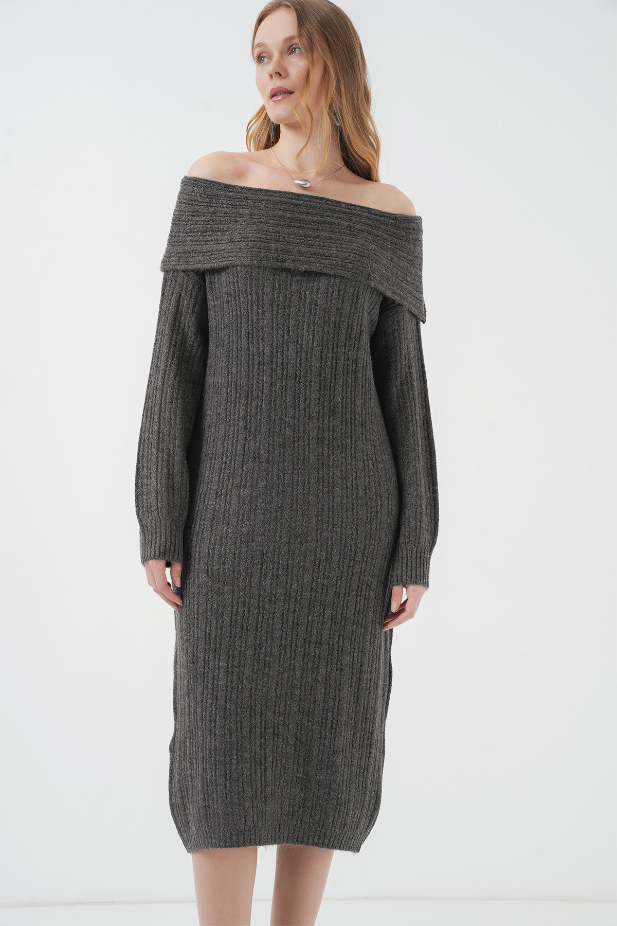 Madonna Collar Oversize Sweater Dress - Brand: Bigdart - Women & Kids, Baby Clothes Wholesale - TheBS Women
