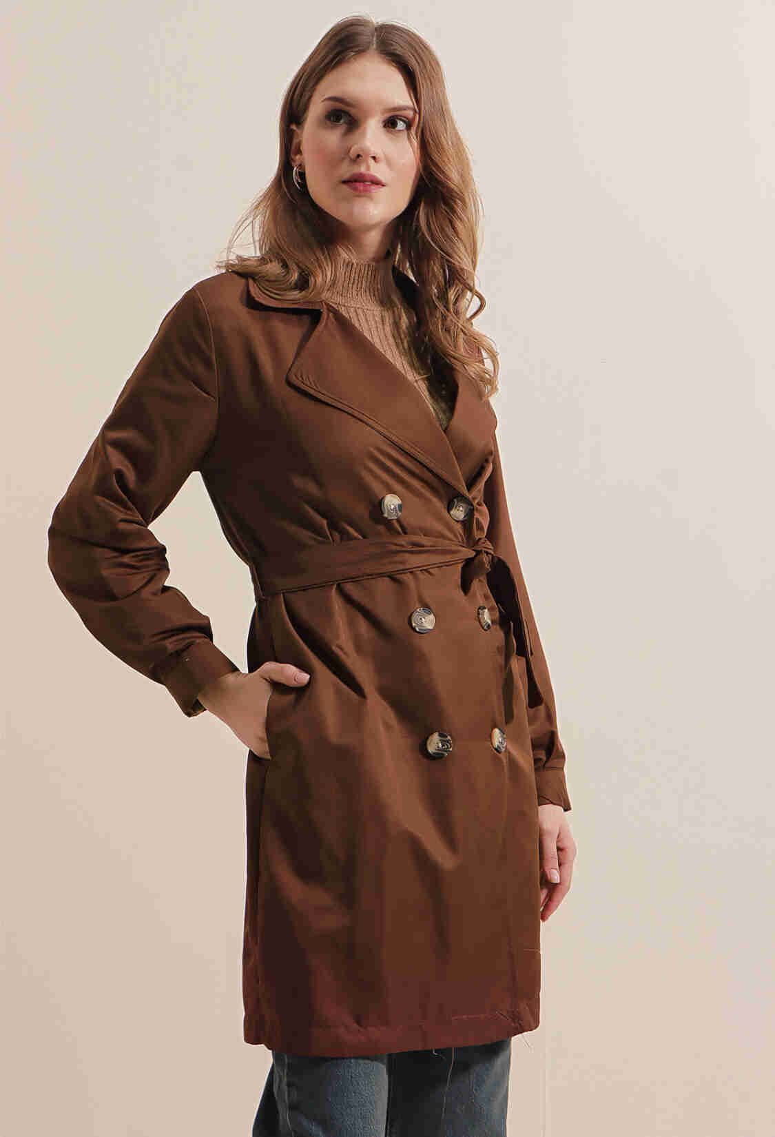 Double Neck Short Trench Coat - Brand: Bigdart - Women & Kids, Baby Clothes Wholesale - TheBS Women