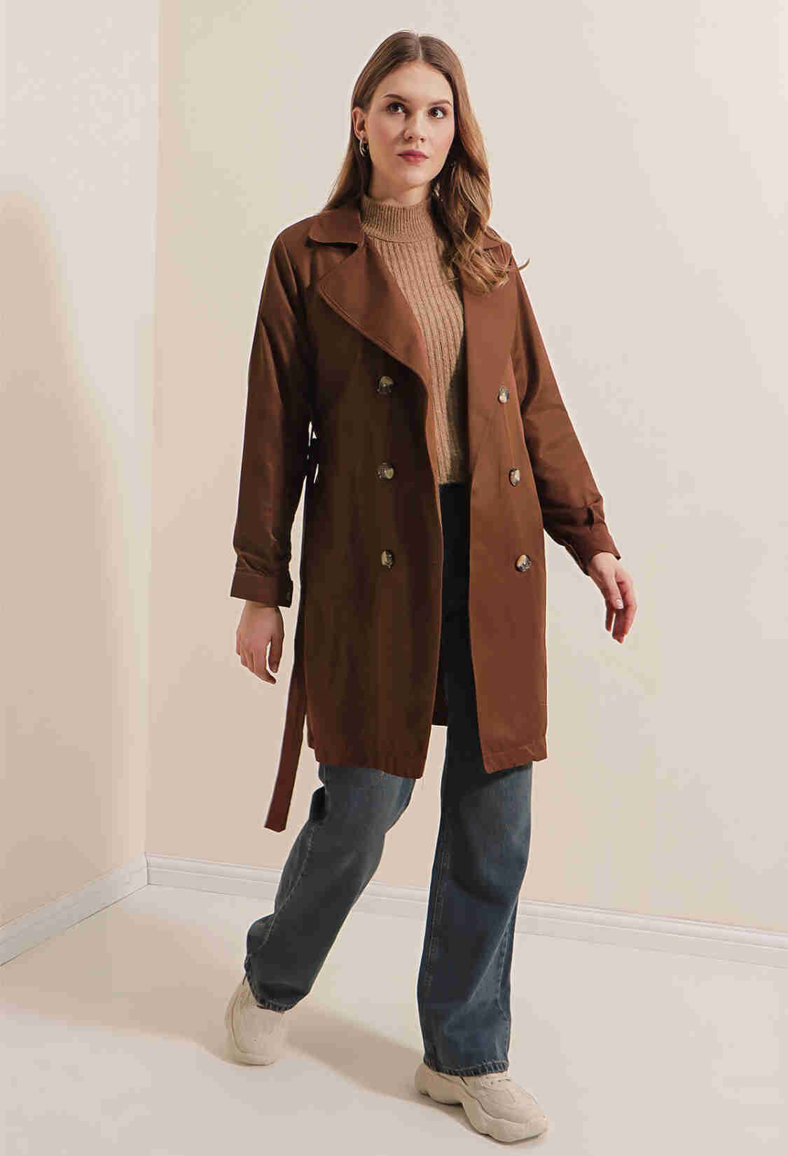 Double Neck Short Trench Coat - Brand: Bigdart - Women & Kids, Baby Clothes Wholesale - TheBS Women