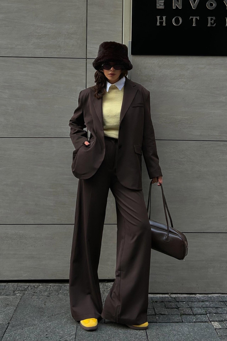 Pile Detailed Palazzo Pants - Producer: Juste - Wholesale Women Clothes - TheBS Women