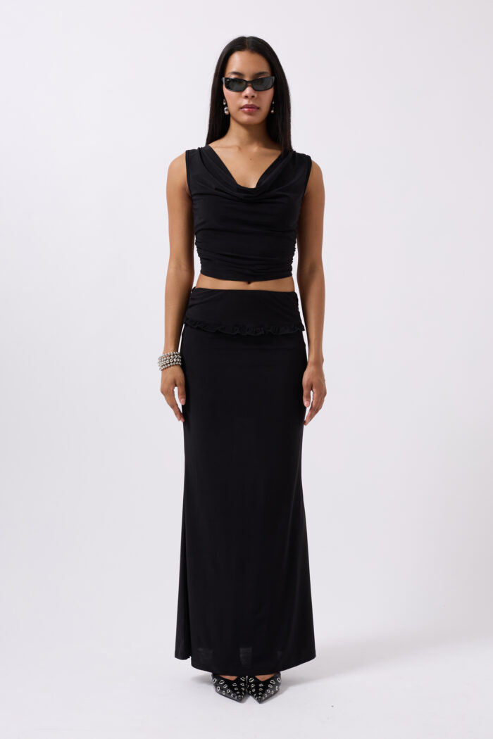 Folding Waist Detail Maxi Skirt - Producer: Black Fashion - Wholesale Women Clothes - TheBS Women