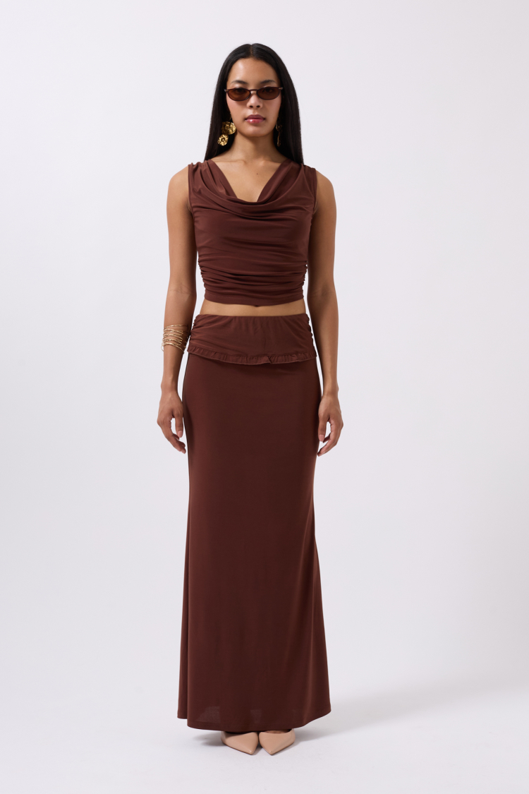 Folding Waist Detail Maxi Skirt - Producer: Black Fashion - Wholesale Women Clothes - TheBS Women