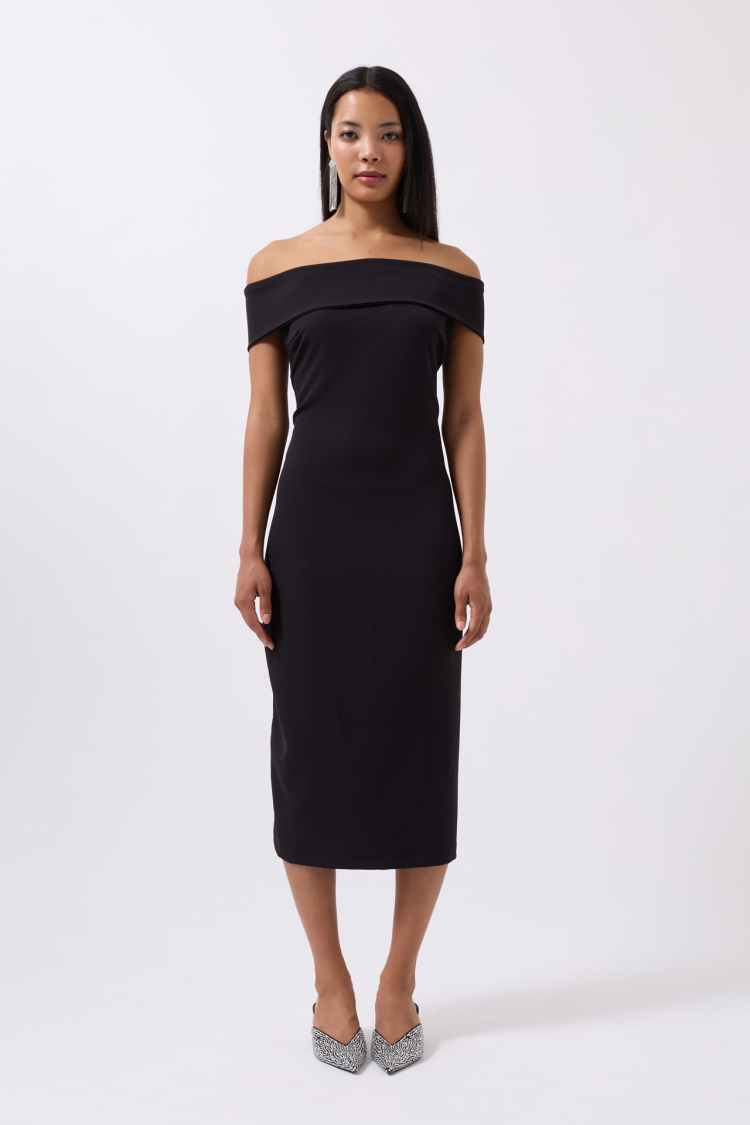 Shoulder Folding Detail Maxi Dress - Producer: Black Fashion - Wholesale Women Clothes - TheBS Women