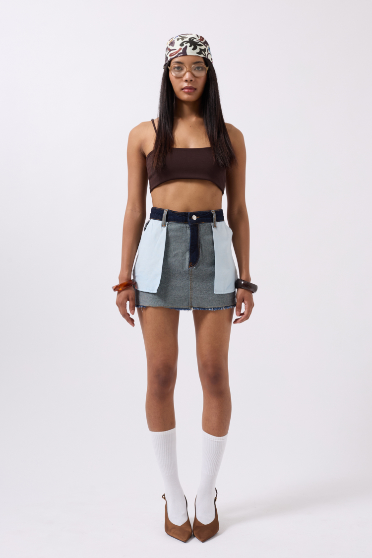 Reverse Detail Denim Mini Skirt - Producer: Black Fashion - Wholesale Women Clothes - TheBS Women