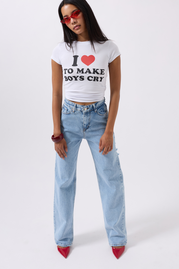 Back Laser Cut Loose Leg Jean - Producer: Black Fashion - Wholesale Women Clothes - TheBS Women