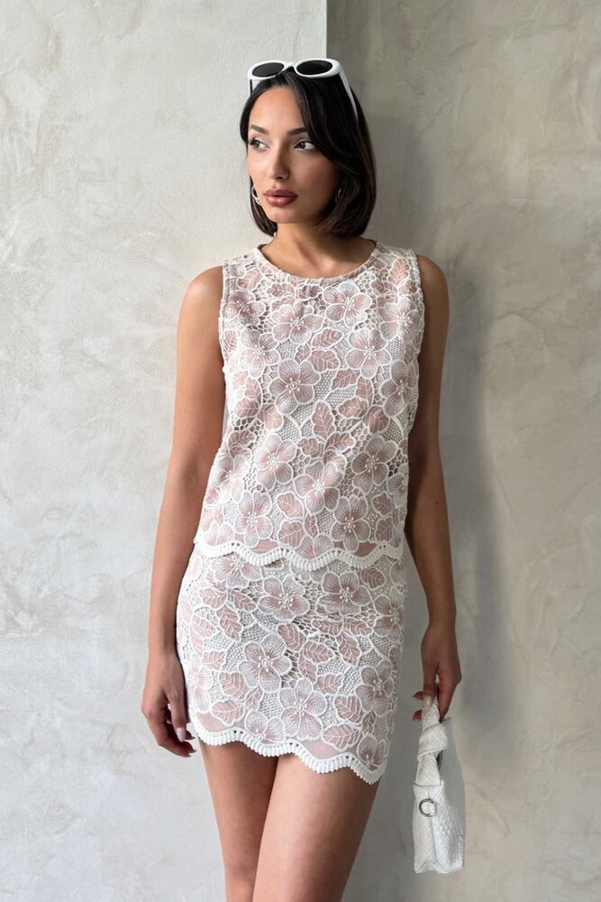 Lace Sleeveless Blouse - Powder - Producer: Topshow - Wholesale Women Clothes - TheBS Women