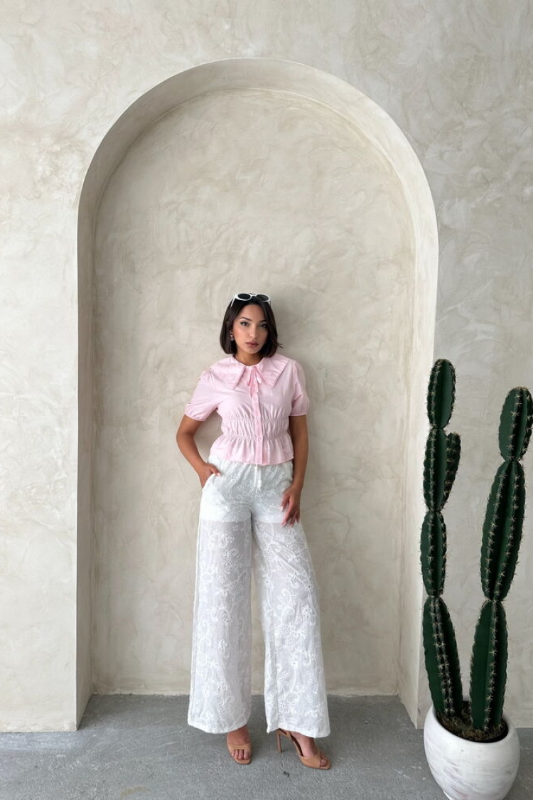 Collar Detailed Ruffle Shirt - Producer: Topshow - Wholesale Women Clothes - TheBS Women