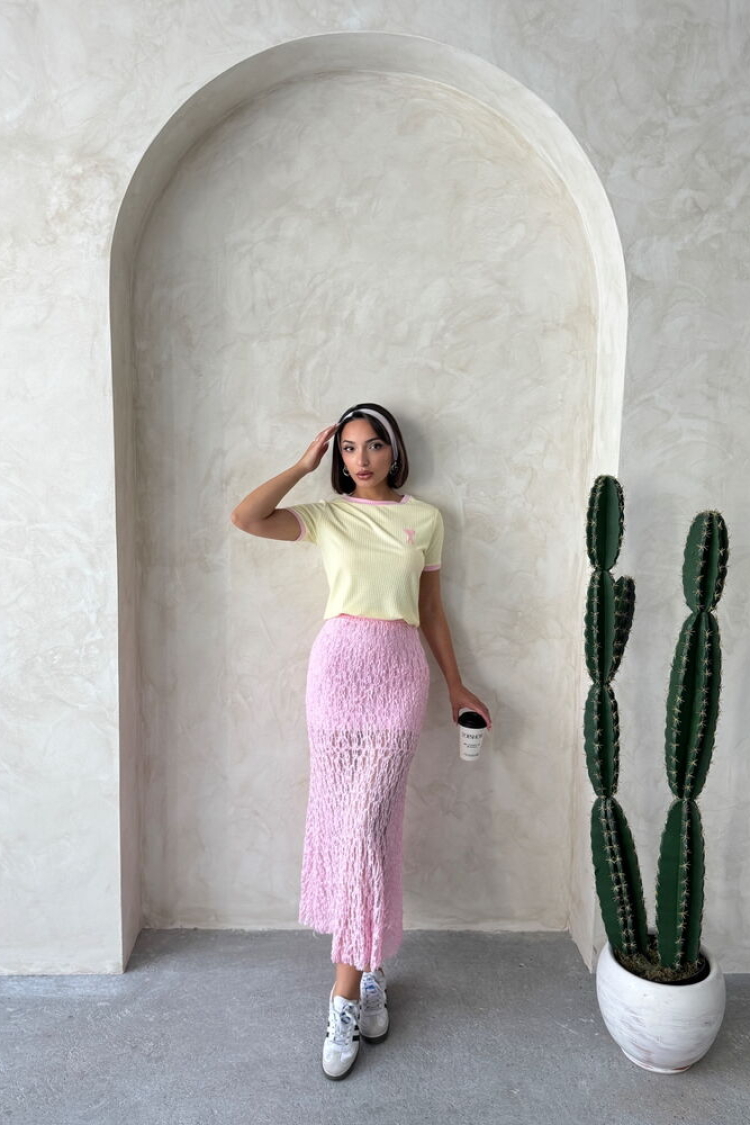 Embroidered T-Shirt - Yellow - Producer: Topshow - Wholesale Women Clothes - TheBS Women