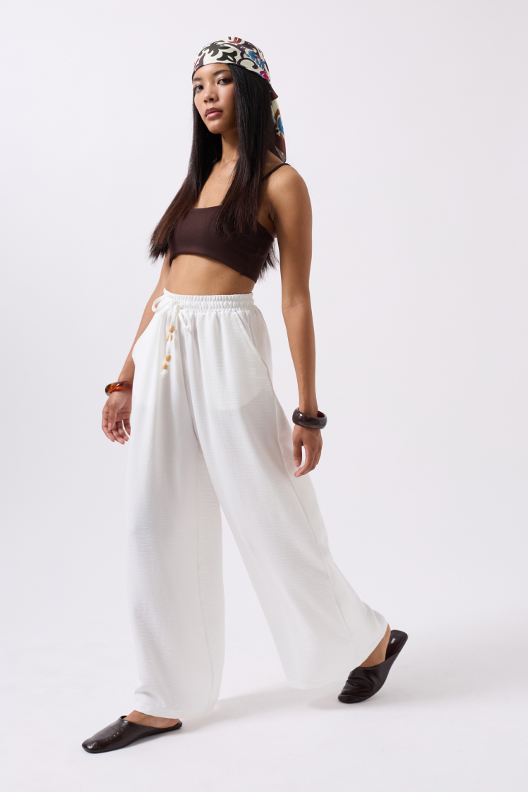 Elastic Waist Tie Detailed Trousers - Brand: Black Fashion - Women & Kids, Baby Clothes Wholesale - TheBS Women