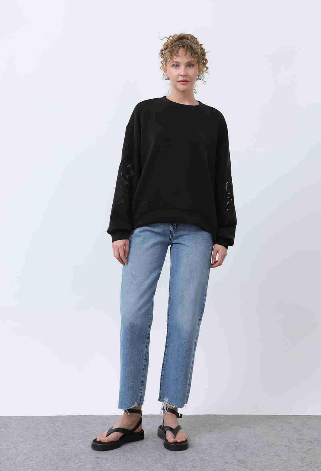 Women's Sleeves Mesh Embroidered Sweatshirt - Brand: SOUL - Women & Kids, Baby Clothes Wholesale - TheBS Women