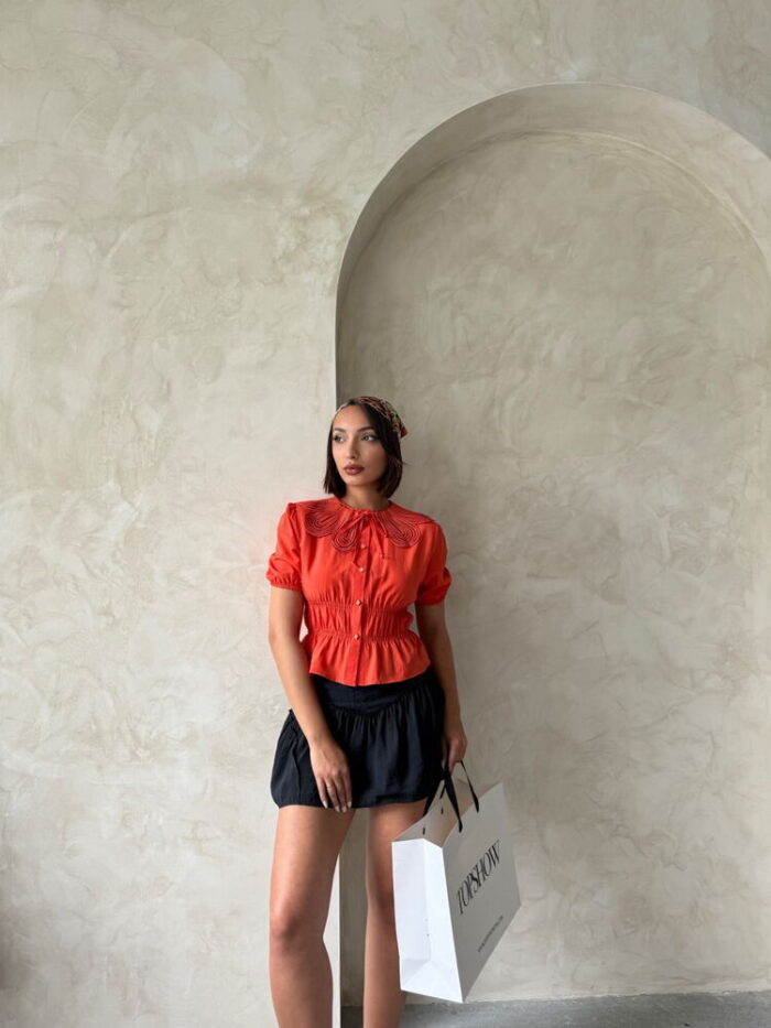 Collar Detailed Ruffle Shirt - Producer: Topshow - Wholesale Women Clothes - TheBS Women