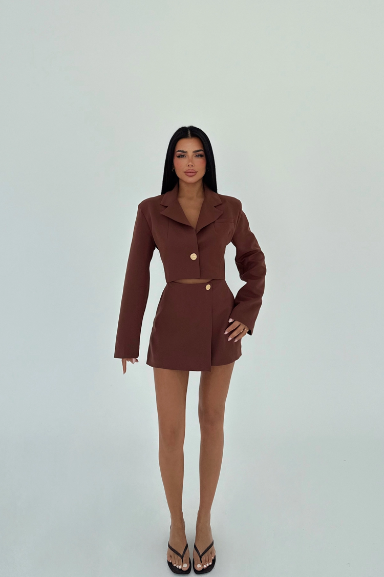 Button Detail Skirt Suit - Producer: EYYO ATELIER - Wholesale Women Clothes - TheBS Women