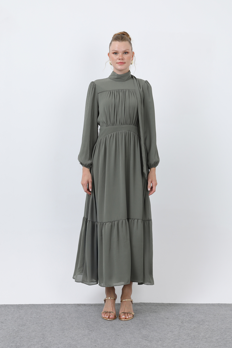 Women's Drape Detailed High Neck Dress - Brand: Puane - Women & Kids, Baby Clothes Wholesale - TheBS Women