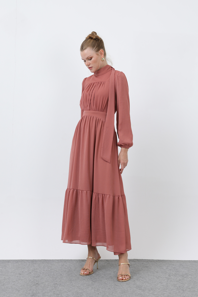 Women's Drape Detailed High Neck Dress - Brand: Puane - Women & Kids, Baby Clothes Wholesale - TheBS Women