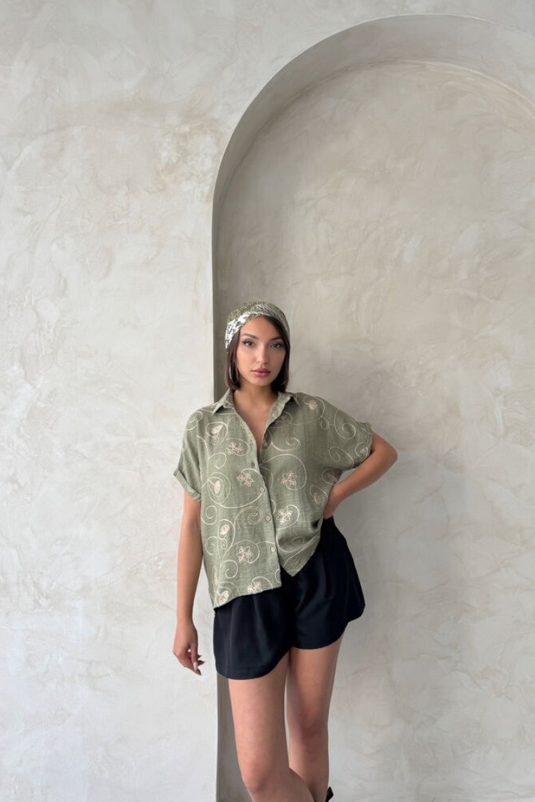 D 2789 Embroidered Shirt - LightPattern2 - Producer: Topshow - Wholesale Women Clothes - TheBS Women