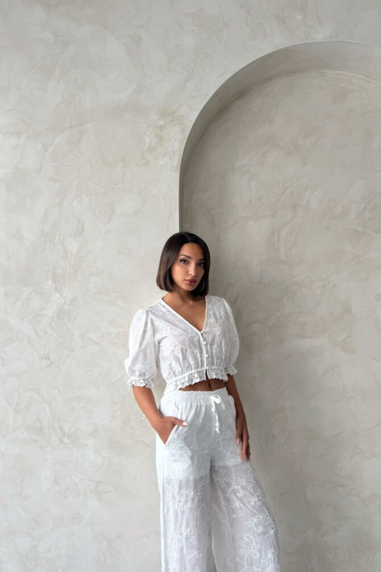 Floral Detailed Embroidered Blouse - Producer: Topshow - Wholesale Women Clothes - TheBS Women