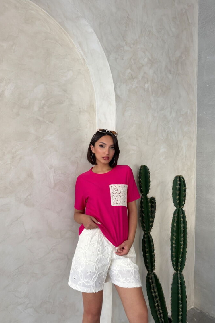 Pocket Detailed T-Shirt - Producer: Topshow - Wholesale Women Clothes - TheBS Women