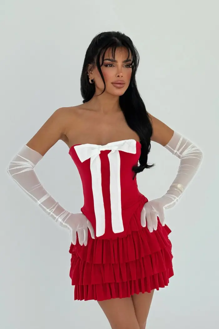 Strapless Dress With Gloves - Producer: EYYO ATELIER - Wholesale Women Clothes - TheBS Women