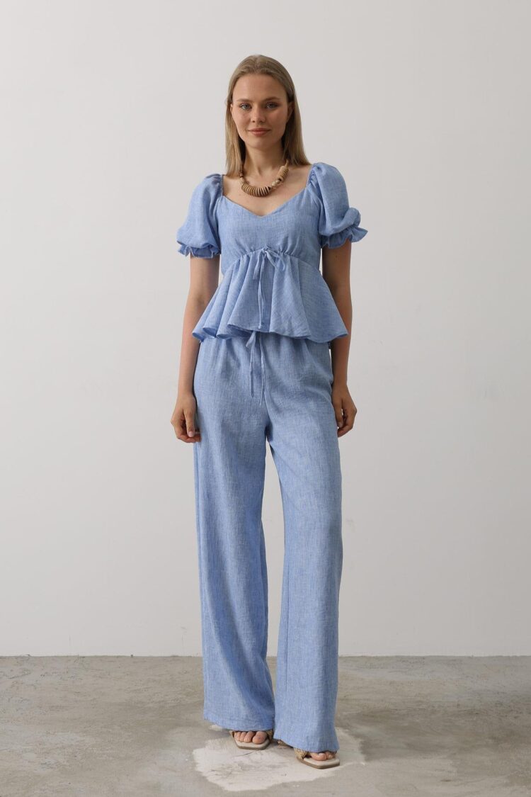 Half Balloon Sleeve Set With Bow - Producer: Reyon - Wholesale Women Clothes - TheBS Women