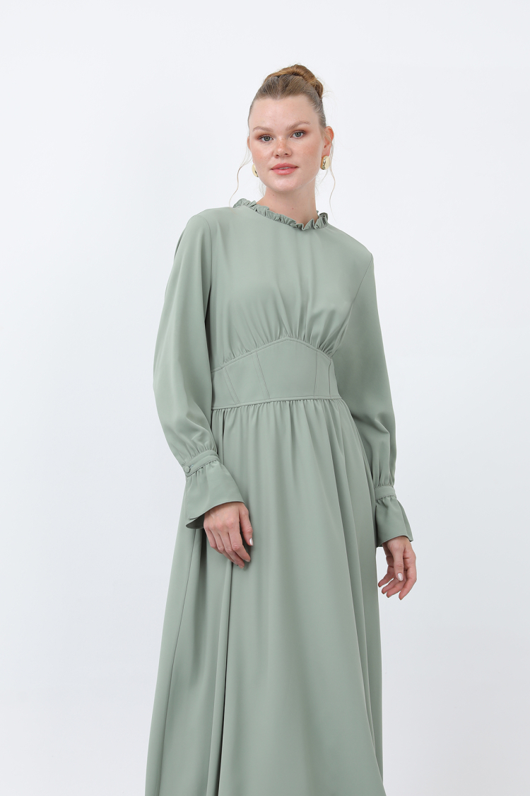 Women's Waist Corset Collar Detailed Dress - Brand: Puane - Women & Kids, Baby Clothes Wholesale - TheBS Women