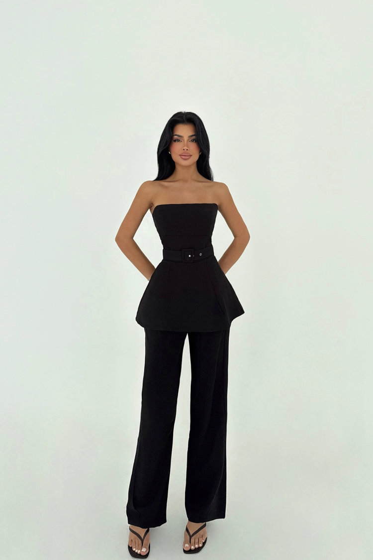 Belt Detail Trouser Suit - Producer: EYYO ATELIER - Wholesale Women Clothes - TheBS Women