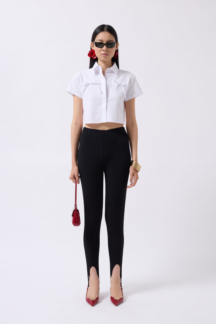 Ribbon Detail Crop Shirt - Producer: Black Fashion - Wholesale Women Clothes - TheBS Women