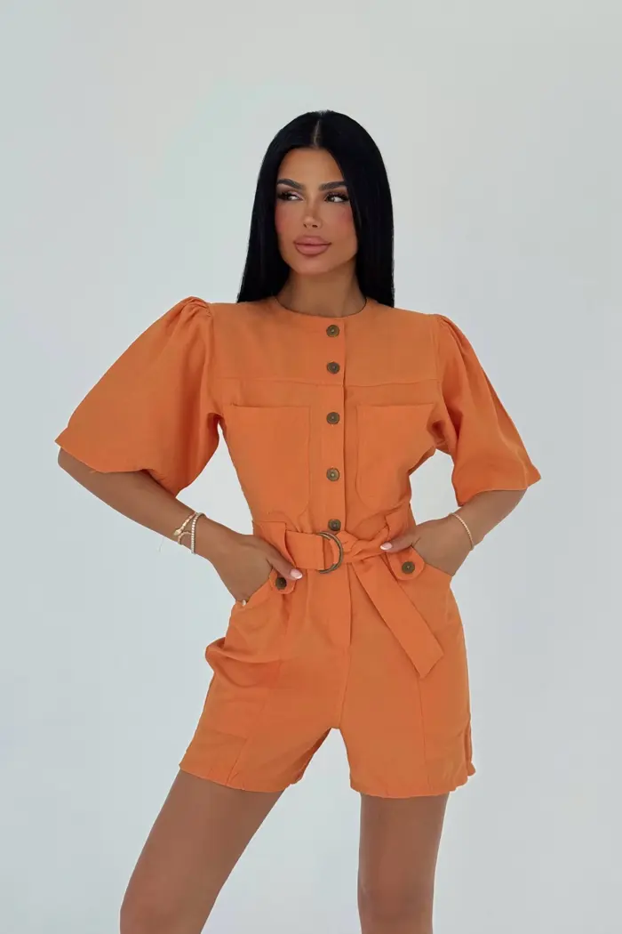 Pocket Detail Buttoned Jumpsuit - Producer: EYYO ATELIER - Wholesale Women Clothes - TheBS Women