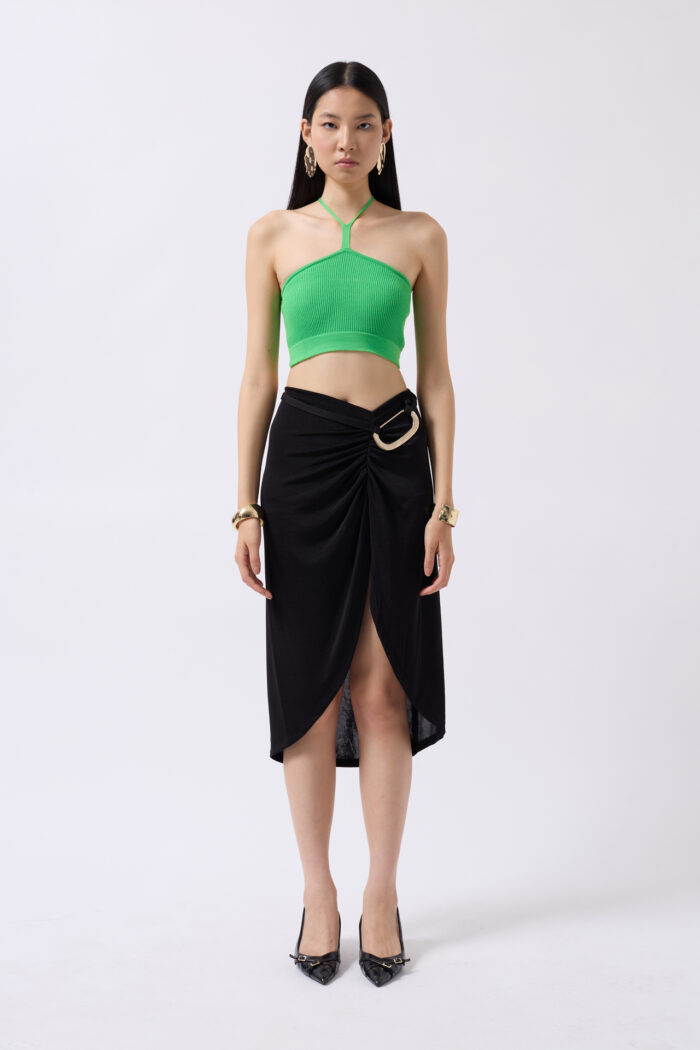 Buckle Detail Asymmetrical Skirt - Producer: Black Fashion - Wholesale Women Clothes - TheBS Women