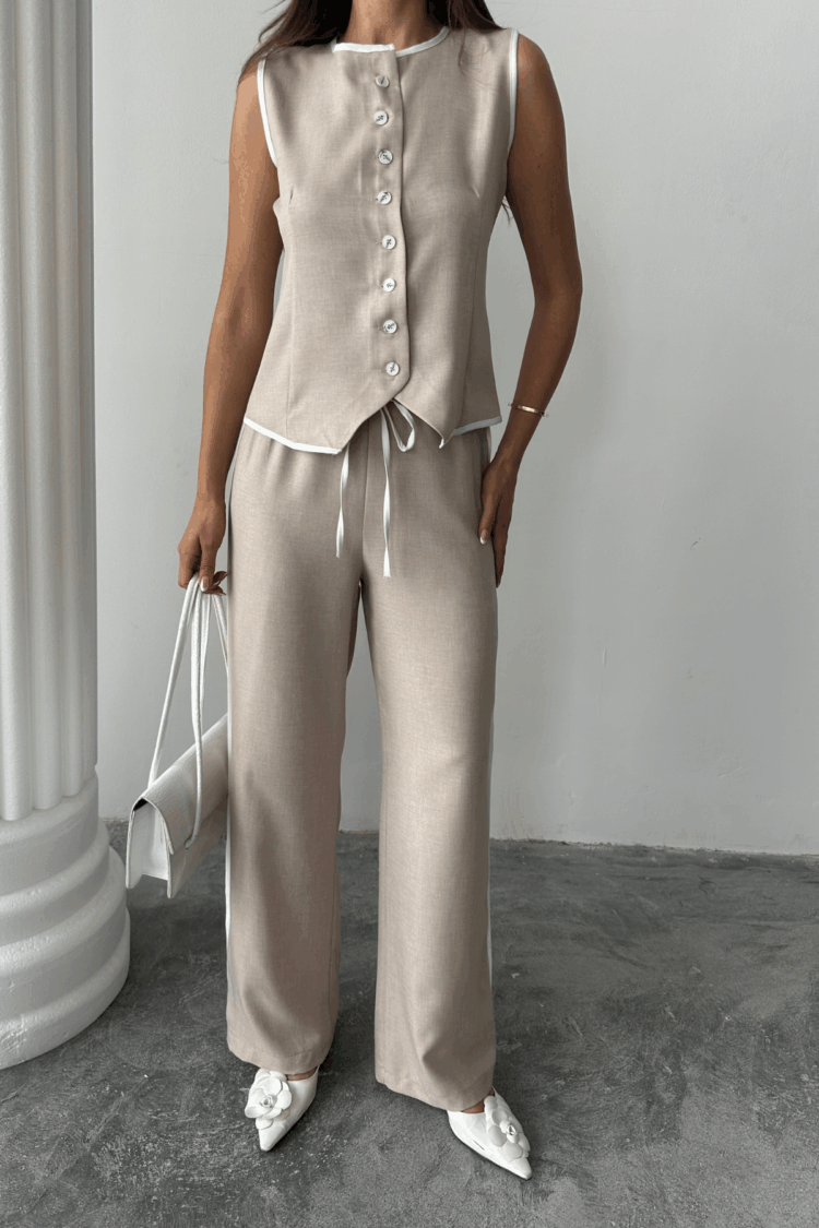 Ribbed Vest - Trousers Suit - Producer: Ello - Wholesale Women Clothes - TheBS Women