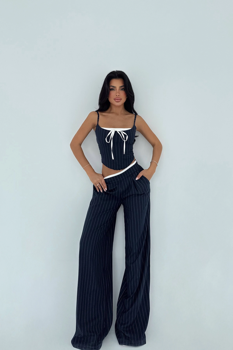 NavyStriped Trouser Suit - Producer: EYYO ATELIER - Wholesale Women Clothes - TheBS Women