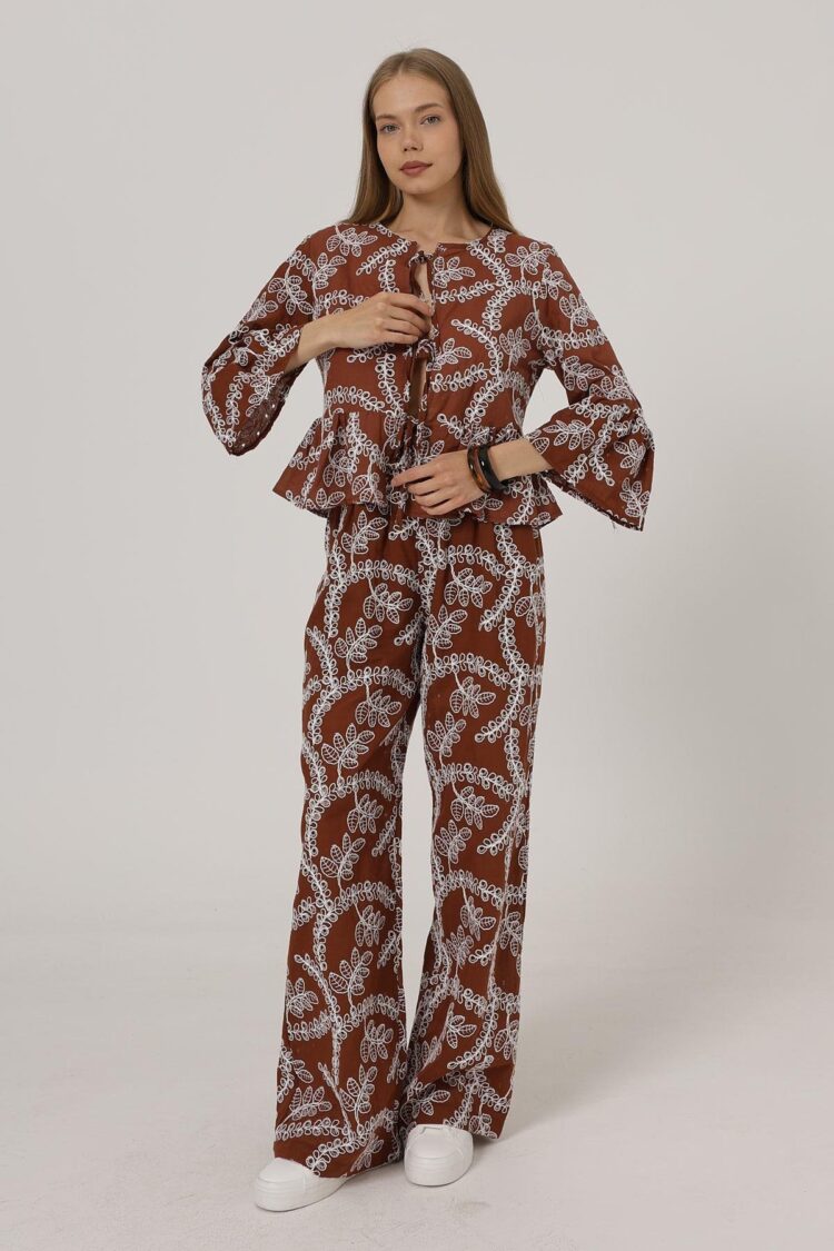 Embroidered Oversize Pants - Producer: Reyon - Wholesale Women Clothes - TheBS Women