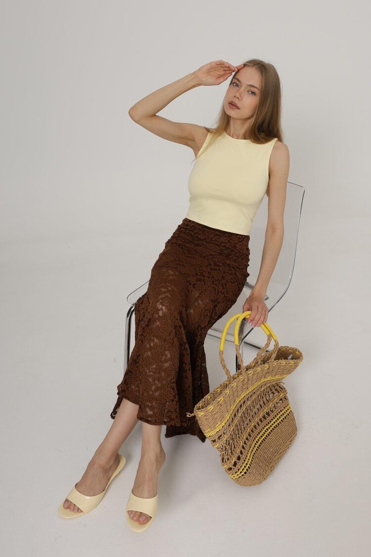 Elastic Waist Lace Skirt - Producer: Reyon - Wholesale Women Clothes - TheBS Women
