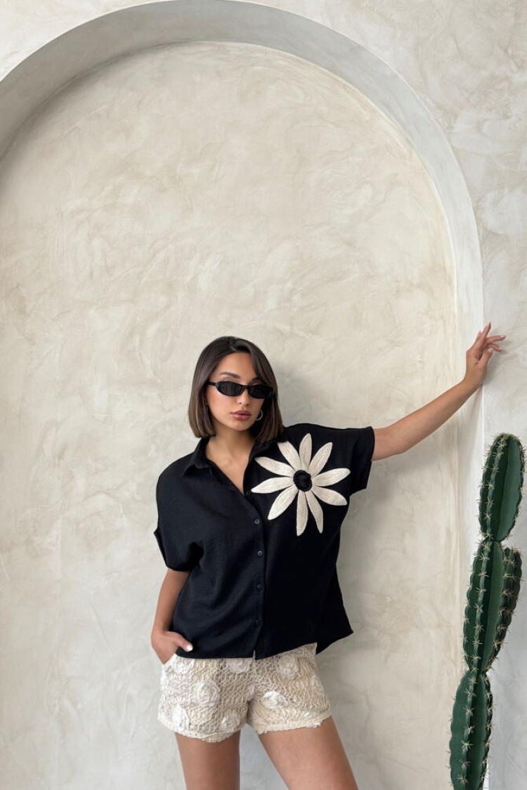 Floral Detailed Shirt - Producer: Topshow - Wholesale Women Clothes - TheBS Women
