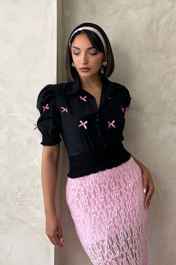 D1779 Sleeve-Length Skirt Buttoned Shirt - Producer: Topshow - Wholesale Women Clothes - TheBS Women