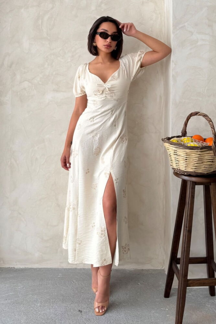 Embroidered Linen Dress - Brand: Topshow - Women & Kids, Baby Clothes Wholesale - TheBS Women