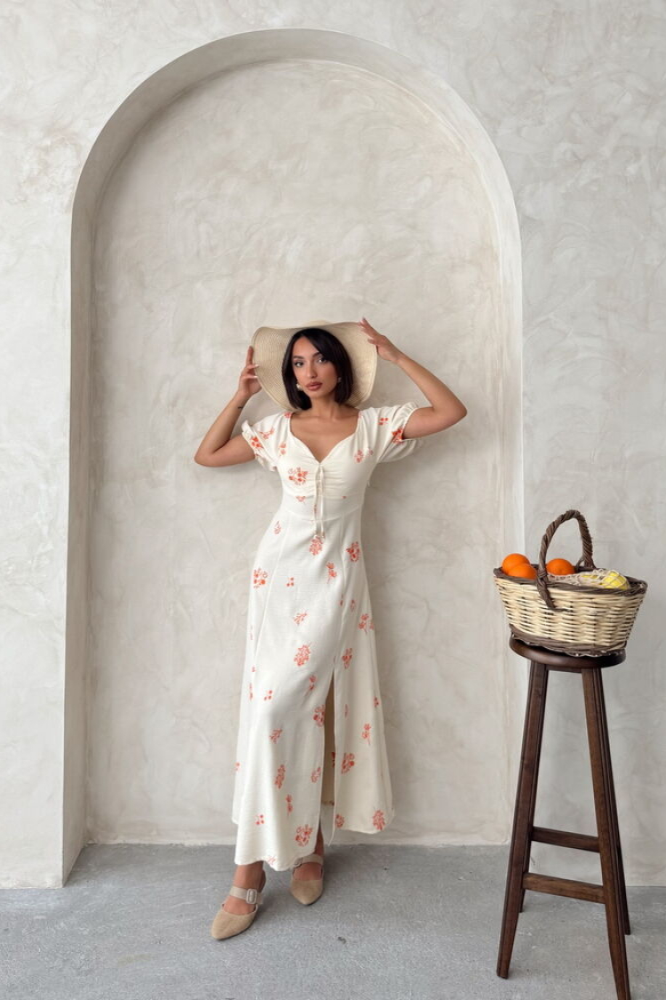 Embroidered Linen Dress - Brand: Topshow - Women & Kids, Baby Clothes Wholesale - TheBS Women