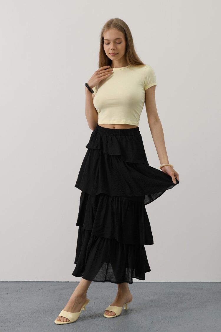 Pleated Cut Long Skirt - Producer: Reyon - Wholesale Women Clothes - TheBS Women