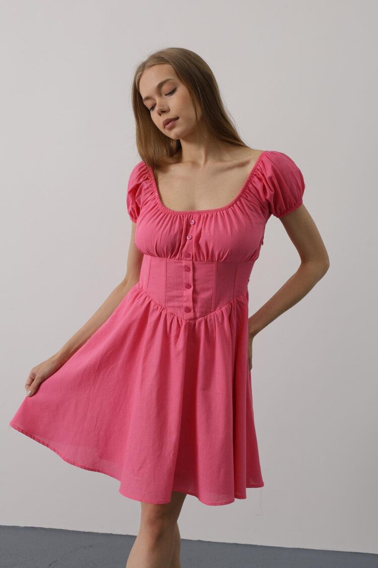 Mini Dress With Waist Corset - Producer: Reyon - Wholesale Women Clothes - TheBS Women